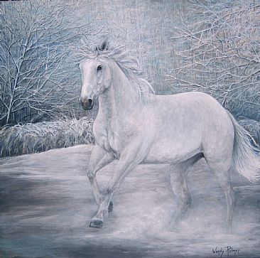 Cloud - Palomino Mustang, Wild Mustang Stallion, Horse by Wendy Palmer