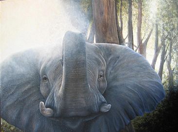 Elephant Charging - African Elephant - Elephant by Wendy Palmer