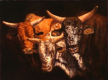 Horn Section - Rodeo Bulls by Linda Walker