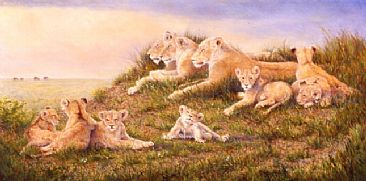 Pride of Africa - Lion pride by Linda Walker