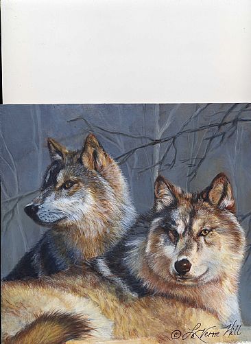 Timber Wolves (sold) - wildlife by LaVerne Hill