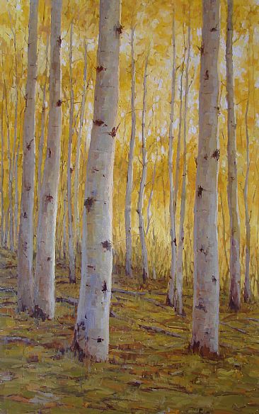 Gold Rush - aspens in Northern California by Kathleen Dunphy