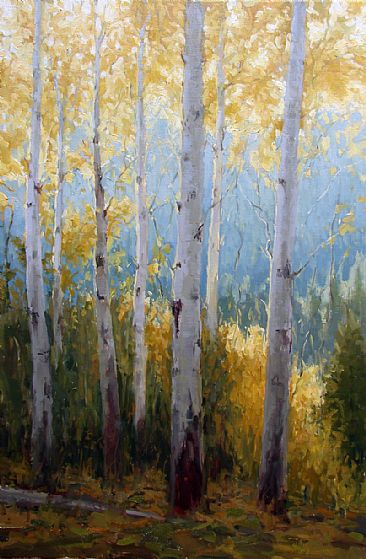 October's Colors - aspen trees by Kathleen Dunphy
