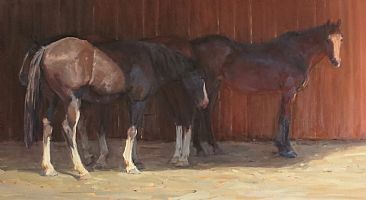 Rode Hard - horses by Kathleen Dunphy