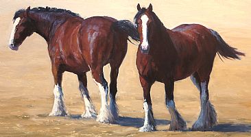 Steadfast - Clydesdale horses by Kathleen Dunphy