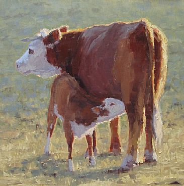 Breakfast of Champions - cattle in California by Kathleen Dunphy