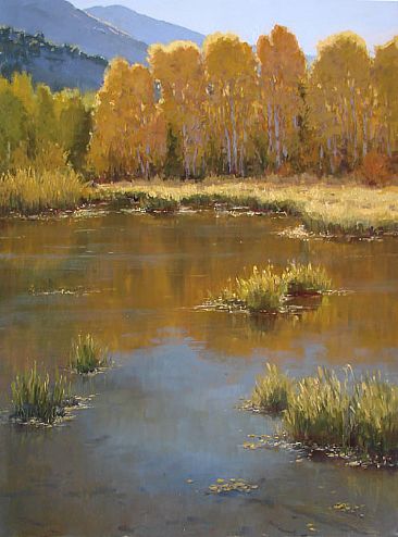 Fly Fishing - Aspens in Lundy Canyon in the Sierras by Kathleen Dunphy
