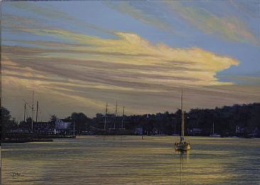 Mystical Seaport - Mystic River just after a storm by Del-Bourree Bach