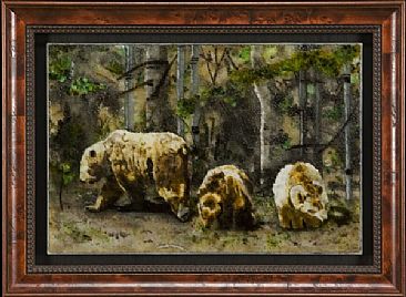 Ursus arctos - Sharing the Road - Brown Bear by Kathleen Sheard