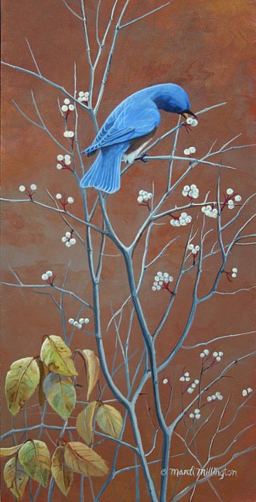 Bluebird & Dogwoods - SOLD - Bluebird by Marti Millington