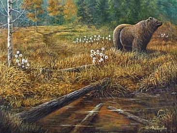 The Path - SOLD - Brown Bear (Grizzly) by Marti Millington