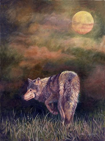 Full Moon - Wolf by Dianne Munkittrick