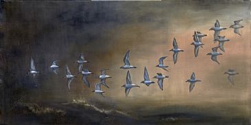 Into the Storm - Sandpipers by Dianne Munkittrick