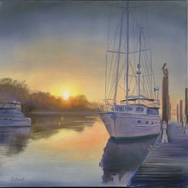 Morning Calm - Boat Docks by Dianne Munkittrick