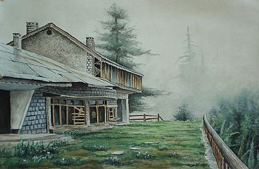 Changla Gali - Old building in the wild (SOLD) by Ahsan Qureshi