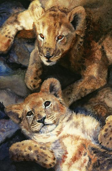 Lion Around - Lion cubs at a refuge in South Africa by Linda DuPuis-Rosen