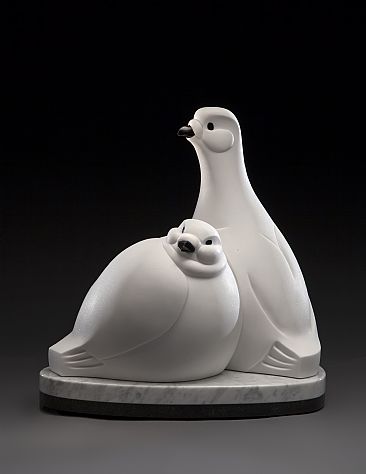 Squash and Stretch - White-tailed Ptarmigans by Ellen Woodbury