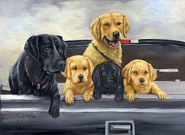 Truck Puppies - Lab Family by Taylor White