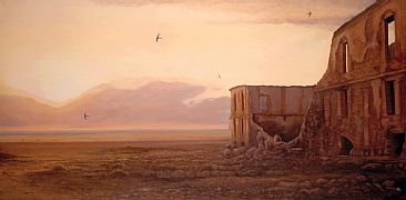 Dusk on the Spanish plains - Lesser Kestrels by Mike Hughes