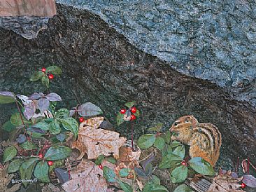 Springtime Treasures - Eastern Chipmunk by Barbara Kopeschny