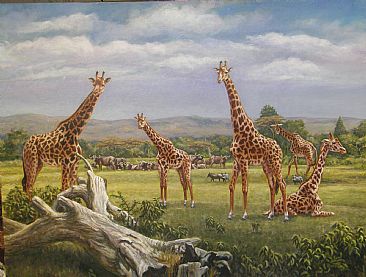 Giraffes in Arusha National Park - Afrian wild life by Werner Rentsch