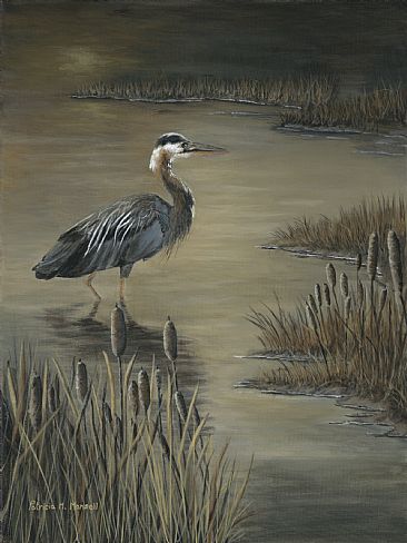Marshlands Wader - Great Blue Heron by Patricia Mansell