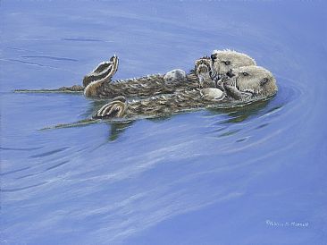 Dining Out - Southern Sea Otters by Patricia Mansell