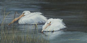 Nomads - American White Pelicans by Patricia Mansell