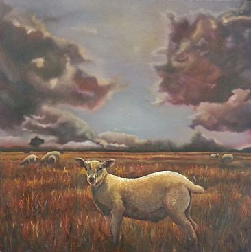 Storm Looming - Lambs by Carrie Goller