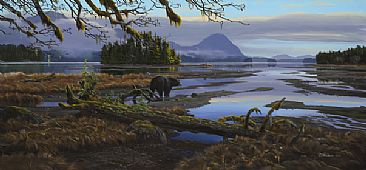 Black Bear: Crossing the Mudflat -  by Mark Hobson