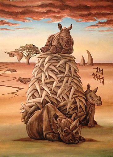 Mother's dream of a better future - Rhinos by Cindy Billingsley