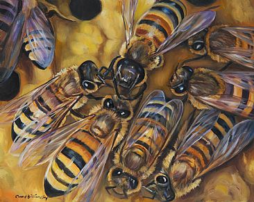 Honey bees - honey Bees by Cindy Billingsley