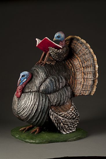Turkey - wild turkey and baby by Cindy Billingsley