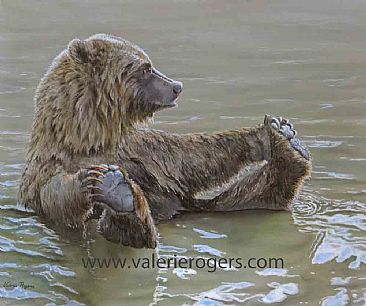 Bathing Bear -  by Valerie Rogers