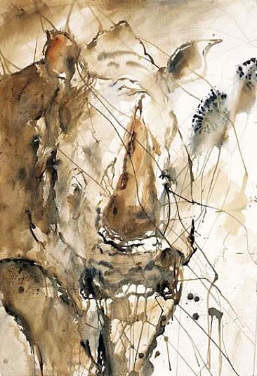 Rhinoman - rhino by Varda Breger