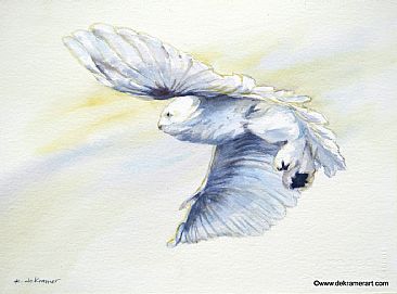 Snowy Owl Flight - Owl - Snowy Owl by Karyn deKramer