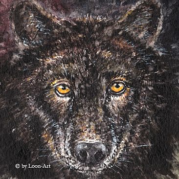 Nightfall 15 (Miniatur) - Black Wolf by Norbert Gramer
