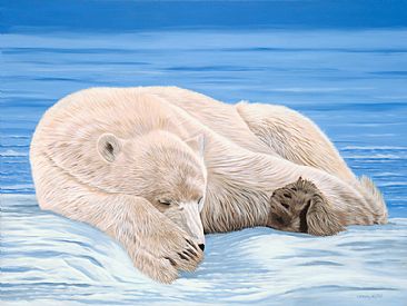 Arctic Dreams - Polar Bear Sleeping on the ice by Lynn Erikson