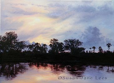 Sundowners Lagoon - Sunset landscape by Susan Jane Lees