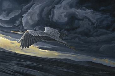 Glimmer of Hope - Great Blue Heron by Josh Tiessen
