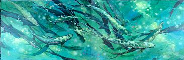Tarpon Swirl - Tarpon (Megalops atlanticus) swimming at the surface of the water by Megan Kissinger