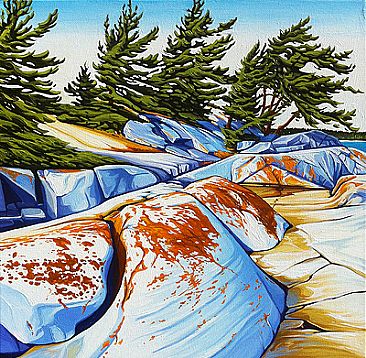 Windswept Trees Fraser Bay - Fraser Bay, Ontario by Margarethe Vanderpas