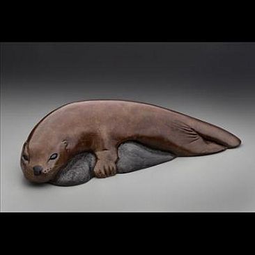 Bronze Otter - River otter by Craig Benson