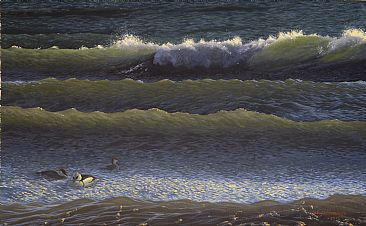 Among the Waves - Smew by Valentin Katrandzhiev