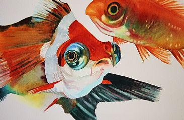 Harmony - Two goldfish by Sarah Bent
