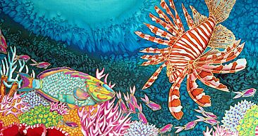 Floating Free With Lionfish - Lionfish by Kim Toft