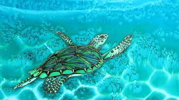 Green Sea Traveller - Green Sea Turtle by Kim Toft