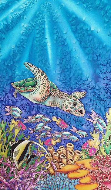 Journey - green sea turtle by Kim Toft