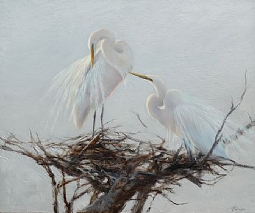 Grace & Beauty - White Egrets by Mary Erickson