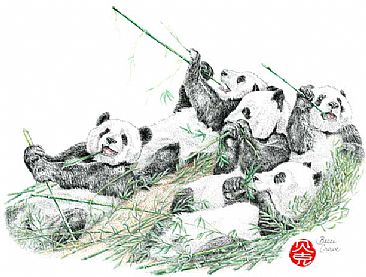Bamboo Heaven - Giant Pandas by Becci Crowe